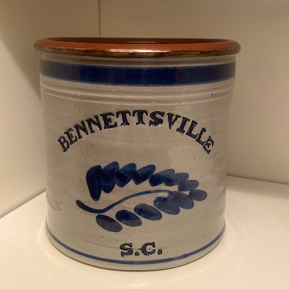 Dan Harvey Pottery Bennettsville SC Salt Glazed Ceramic Crock